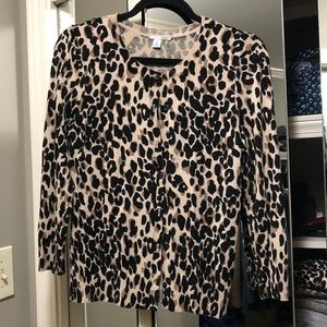 Halogen Leopard print Cardigan Sweater